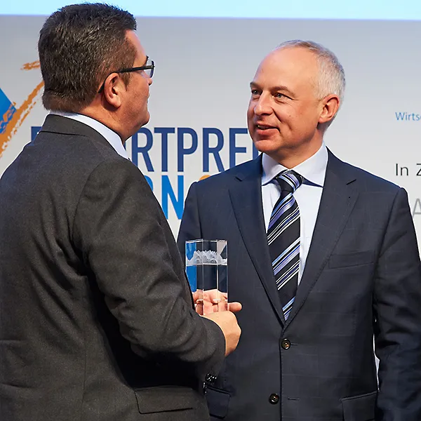Pascal Mangold Accepting Bavarian Export Award