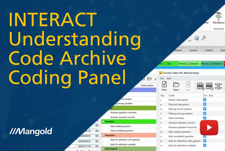 Learn how to effectively use code definition sets and manage code archives in INTERACT for behavioral research.