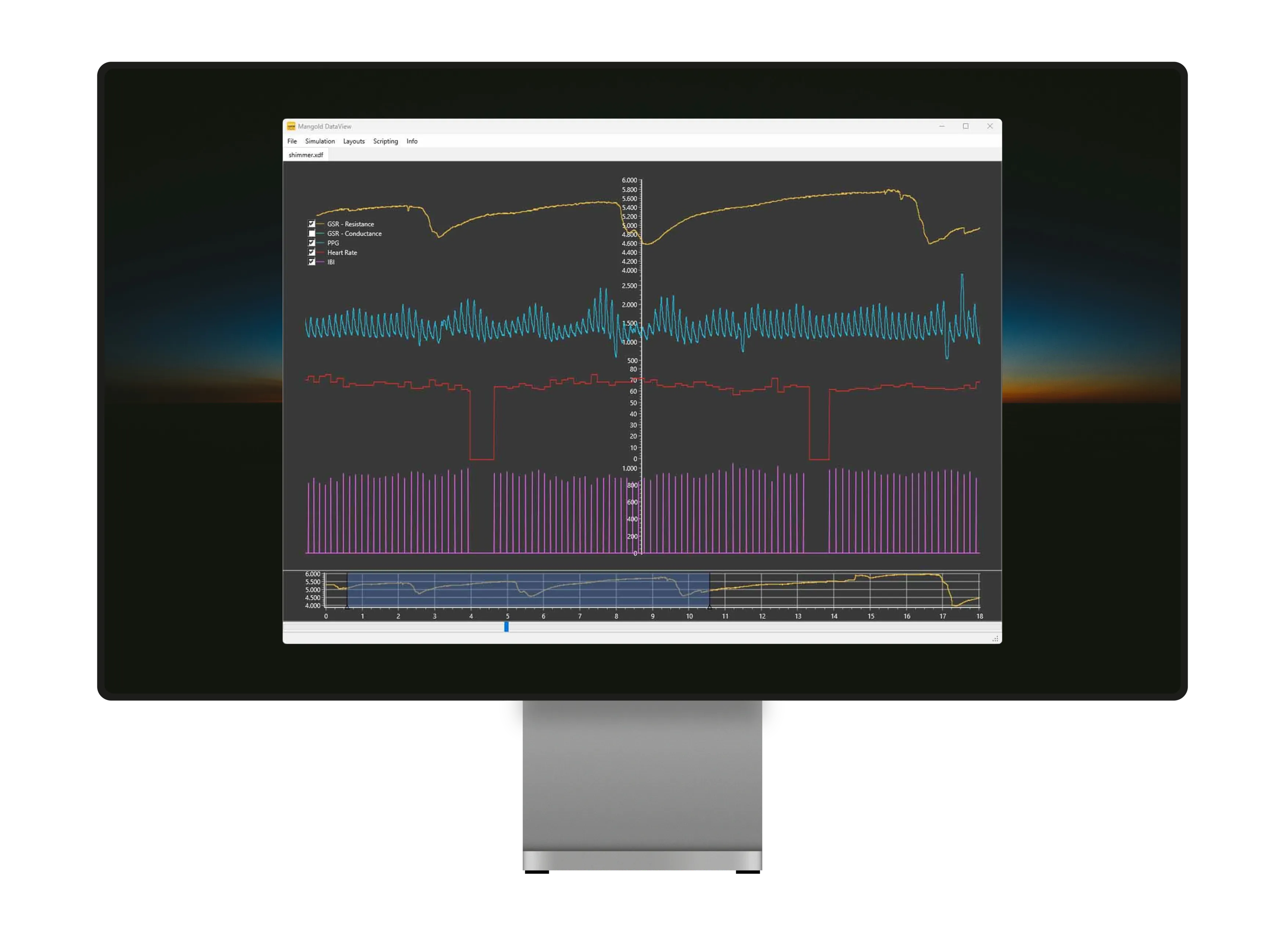 Mangold DataView Graphs on Monitor