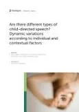 Book cover: Are there different types of child-directed speech?