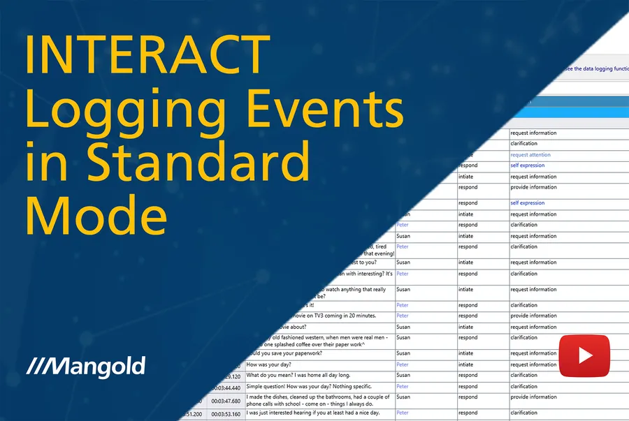 Learn how to efficiently log events and code behavior using the standard coding mode in the Mangold INTERACT software for behavioral research.