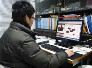 Person participating in eye tracking study