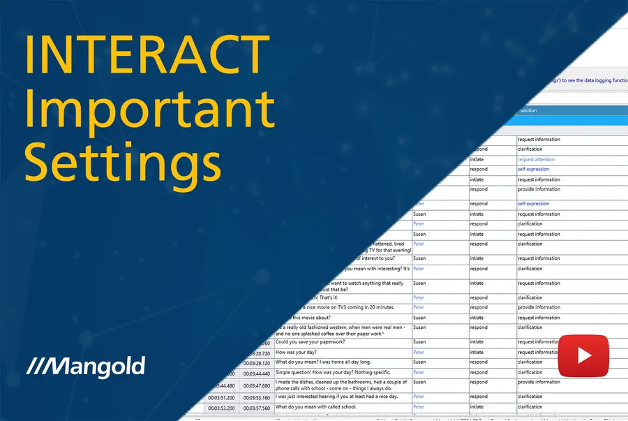 Important Settings for Mangold INTERACT Software