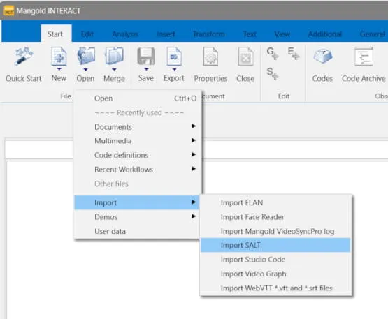 Transcriptions - Working with SALT and INTERACT