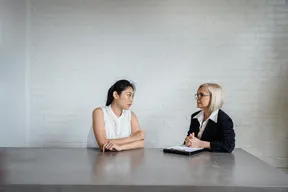 Two people in an interview situation