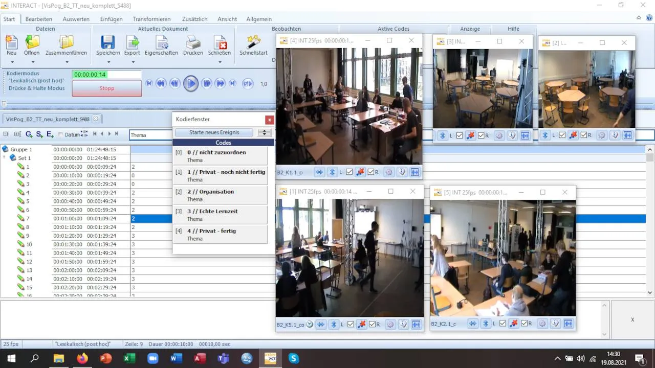 Mangold INTERACT playing five videos in observation mode