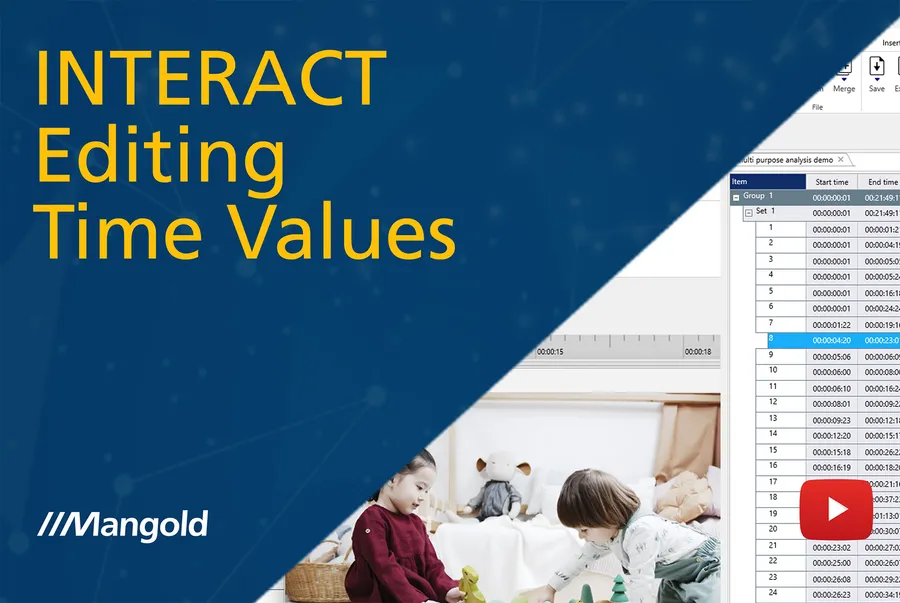 Learn efficient methods to correct and adjust time information in your behavioral research data using INTERACT's powerful editing tools.