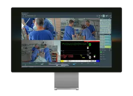 Medical simulation training recording in Mangold VideoSyncPro on a monitor