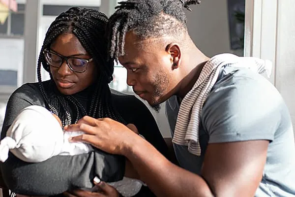 Parents with baby in early dialogue research