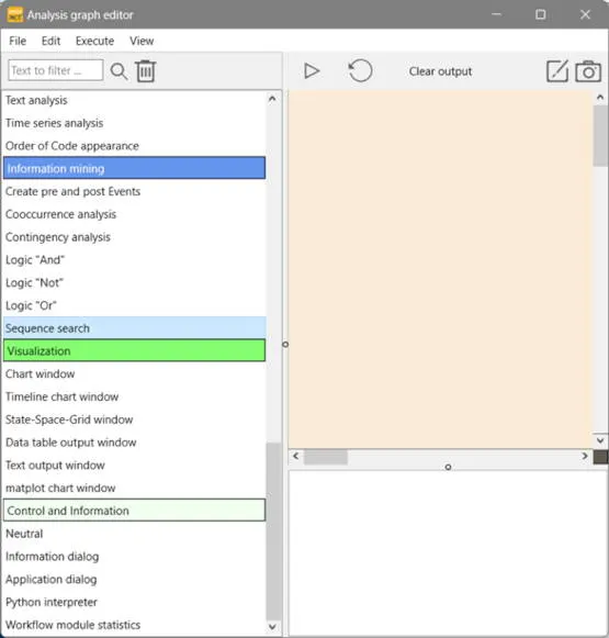 Empty workflow editor interface in INTERACT software